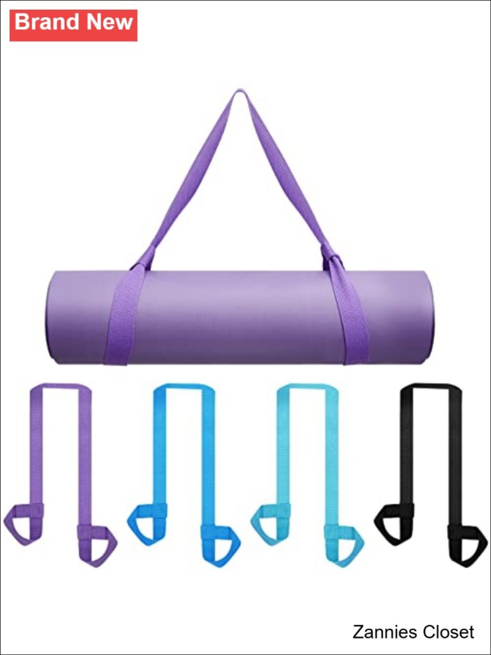 โจ 4 Pcs Cotton Yoga Mat Straps Adjustable Carrying Holder Stretching